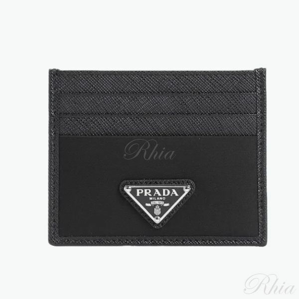 프라다 26SS 리나일론 사피아노 가죽 카드 지갑 2MC025 2DMH F0002 - Prada