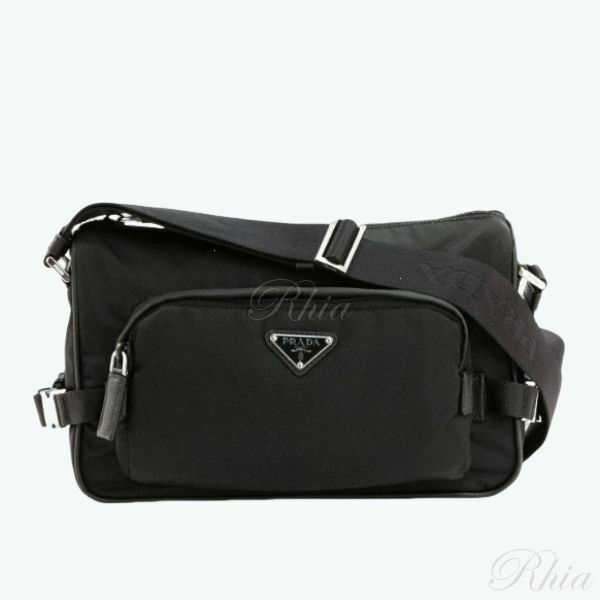 프라다 26SS 미디엄 리나일론 사피아노 가죽 숄더 백 2VH190 VOOO 2DMH F0002 - Prada
