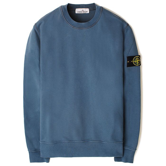 24SS 스톤 와펜 라운드 맨투맨 다크블루 801563051 V0024 - Stone Island