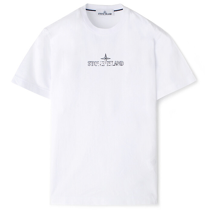 23FW 스톤 로고 프린팅 반팔티 화이트 79152NS81 V0001 - Stone Island