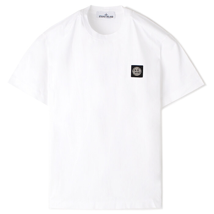23FW 스톤 가슴패치 라운드 반팔티 화이트 791524113 A0001 - Stone Island