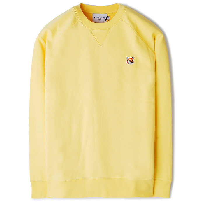 23SS 메종키츠네 폭스헤드맨투맨 옐로우AM00303KM0001 - Maison Kitsune