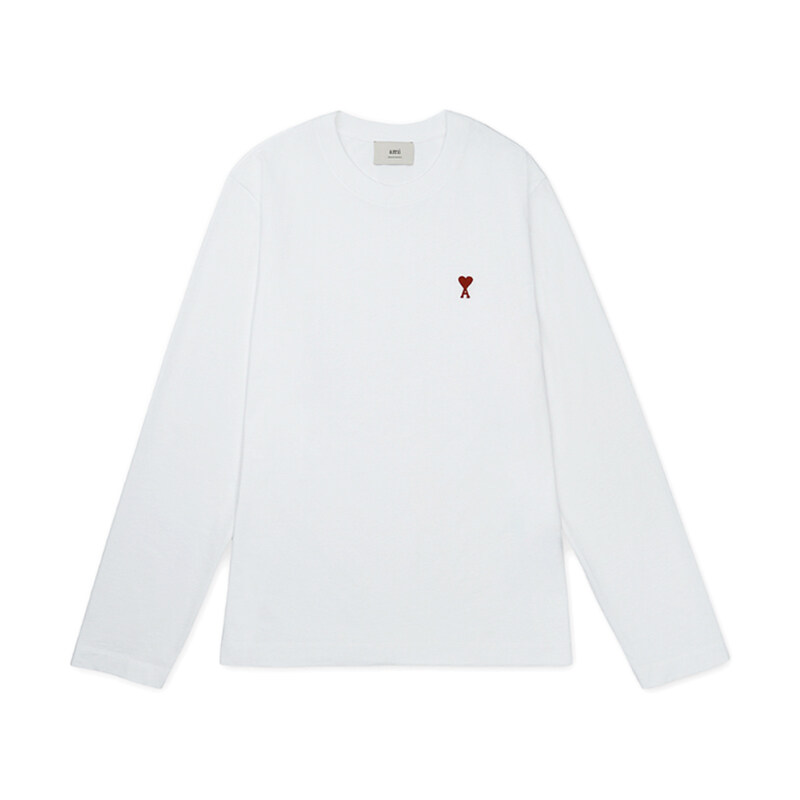 25FW 여성 스몰 하트 로고 롱슬리브 화이트 BFUTS235 724 100 - Ami