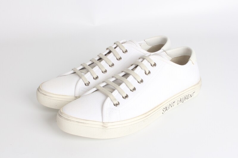 생로랑 캔버스 스무스 레터 말리부 스니커즈 화이트 40(250) - Saint Laurent