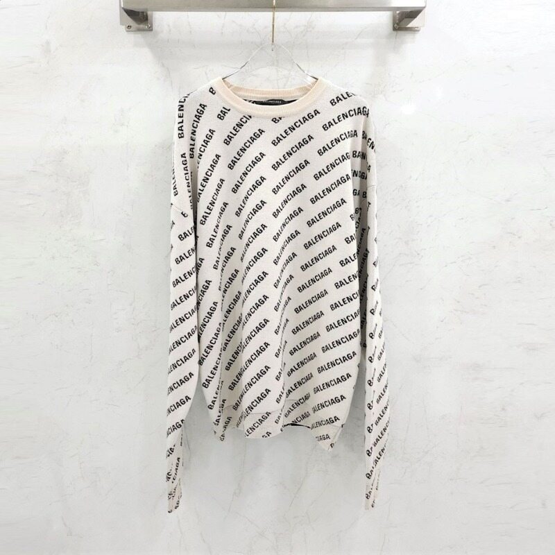 [럭스유] M / 발렌시아가 멀티로고 올오버 라운드 니트 702952 - Balenciaga