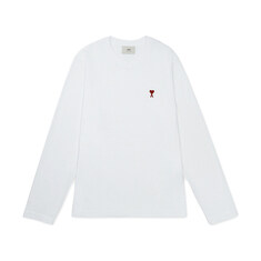아미 25FW 남성 스몰 하트 로고 롱슬리브 화이트 BFUTS235 724 100 썸네일 1