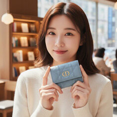 디올 까나쥬 카로 베로니아 카드 지갑 블루 S5251UWHCM81B 썸네일 6