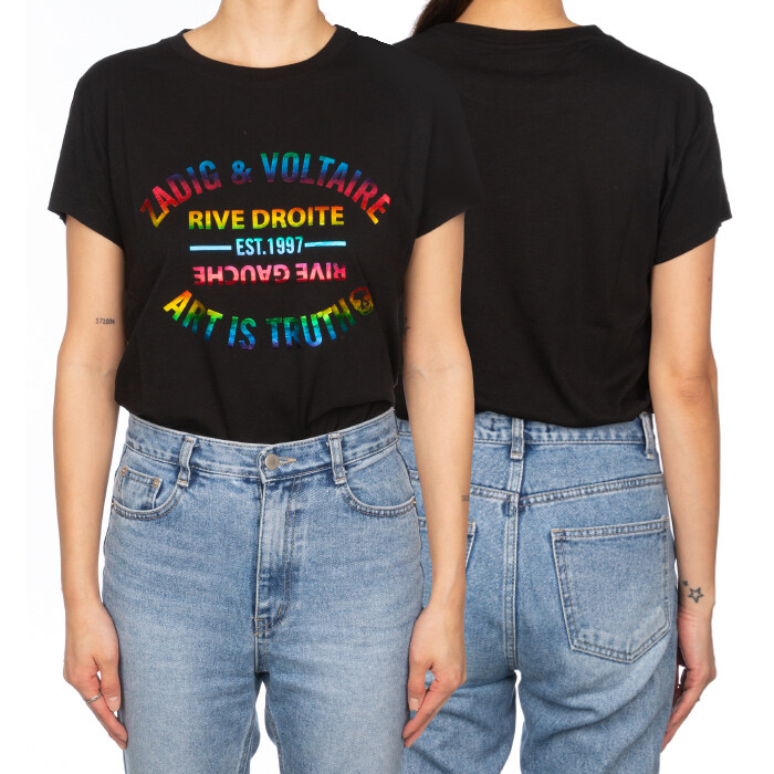 쟈딕앤볼테르 로고 프린팅 반팔 티셔츠 여성 JWTS01536 - Zadig & Voltaire