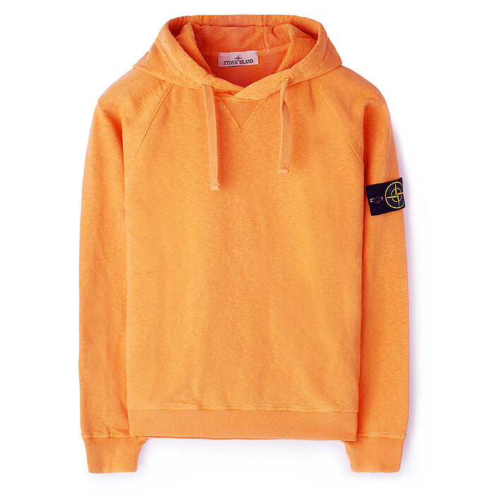 23SS 스톤 와펜 워싱 후드 맨투맨 오렌지 781562160 V0132 - Stone Island