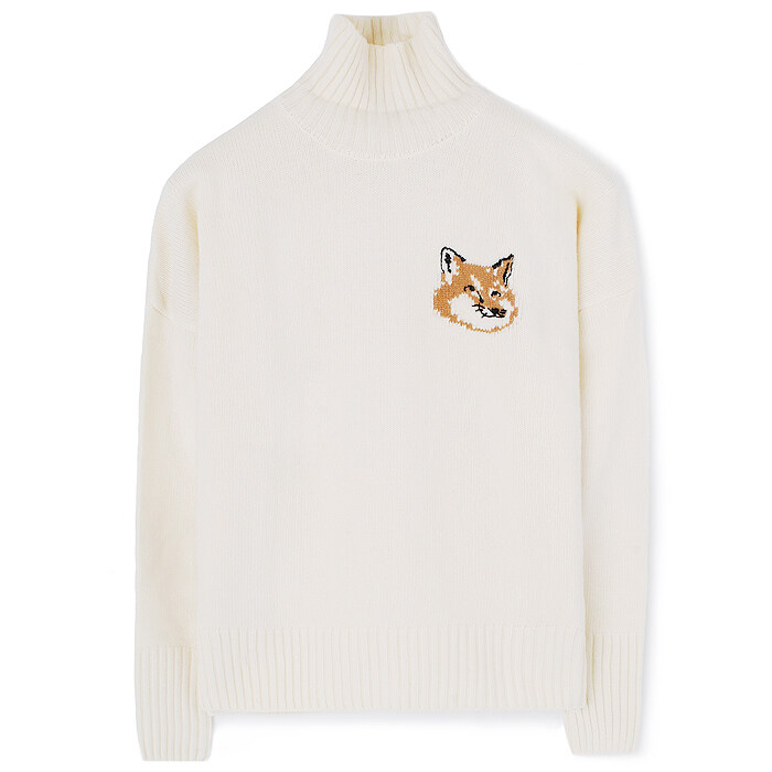 22FW 메종키츠네 하이넥 니트 아이보리 JM00560KT1063 - Maison Kitsune