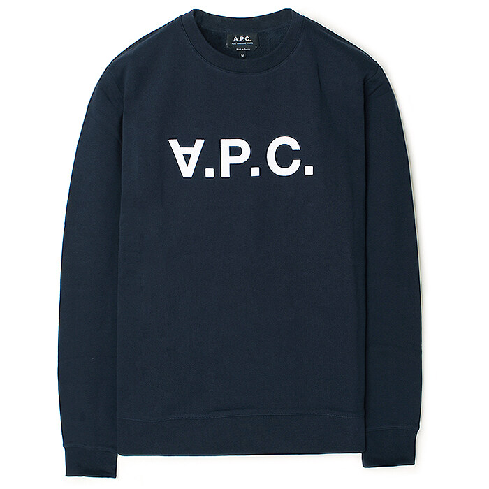22SS 아페쎄 VPC 벨벳로고 맨투맨 네이비 COECQ H27378 IAK - A.P.C.
