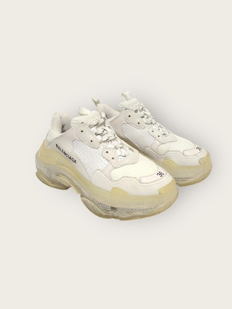 [중고명품/루이스잇] 36 / 발렌시아가 화이트 클리어솔 트리플S 스니커즈 - Balenciaga