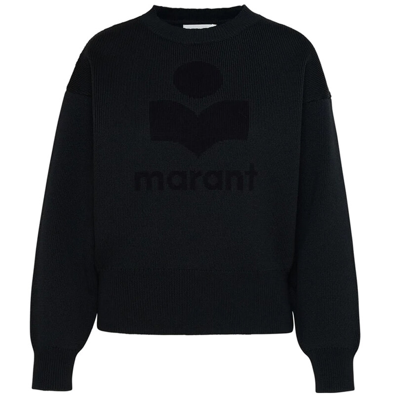 23FW AILYS 로고 크루넥 니트 PU0159FA A3L62E 01BK - Isabel Marant