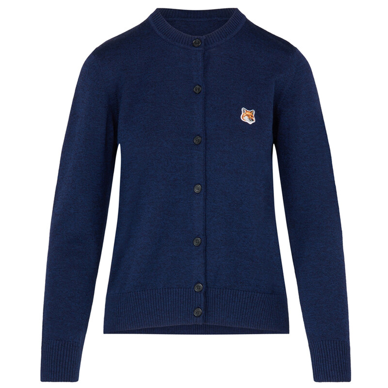 23FW 여성 폭스 헤드 패치 가디건 IW00506KT1036 H481 - Maison Kitsune