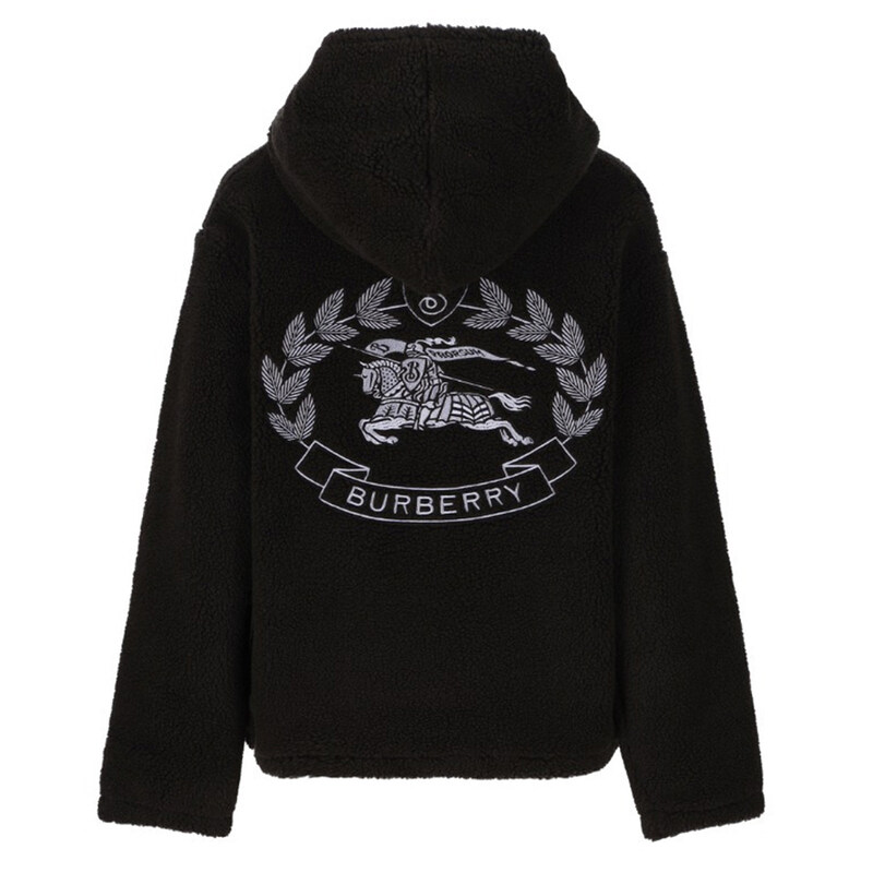 23FW 키즈 여성 백 로고 자수 플리스 후드티 8068803 - Burberry