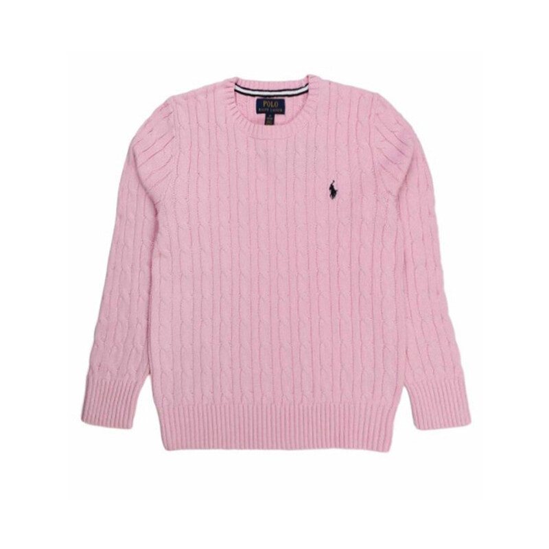 21FW 키즈 포니 자수 케이블 니트 핑크 702674 018 - Polo Ralph Lauren