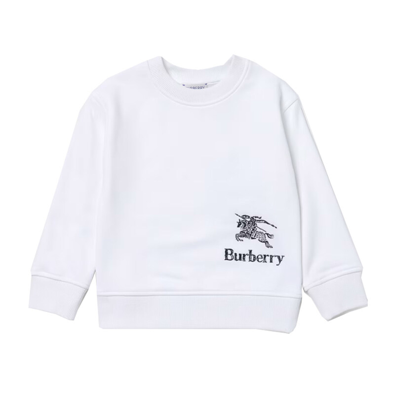 24SS 키즈 여성 로고 자수 맨투맨 화이트 8082110 - Burberry