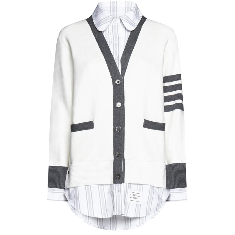 23FW 사선 옥스포드 레이어드 셔츠 FKC534A Y3007 100 - Thom Browne