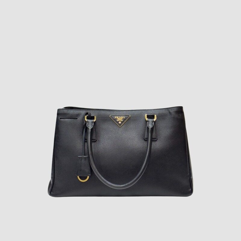 프라다 갤러리아 사피아노 스몰 토트백 블랙 - Prada