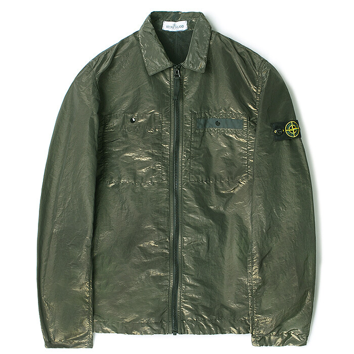 21SS 스톤주니어 나일론 셔츠 카키 741610337 V2029 10A12A - Stone Island