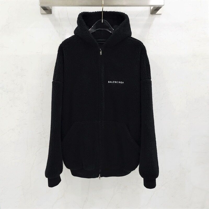[럭스유] (새상품) L / 발렌시아가 여성 로고 자수 플리스 집업 후드 768694 - Balenciaga