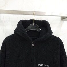 [럭스유] (새상품) L / 발렌시아가 여성 로고 자수 플리스 집업 후드 768694 썸네일 2