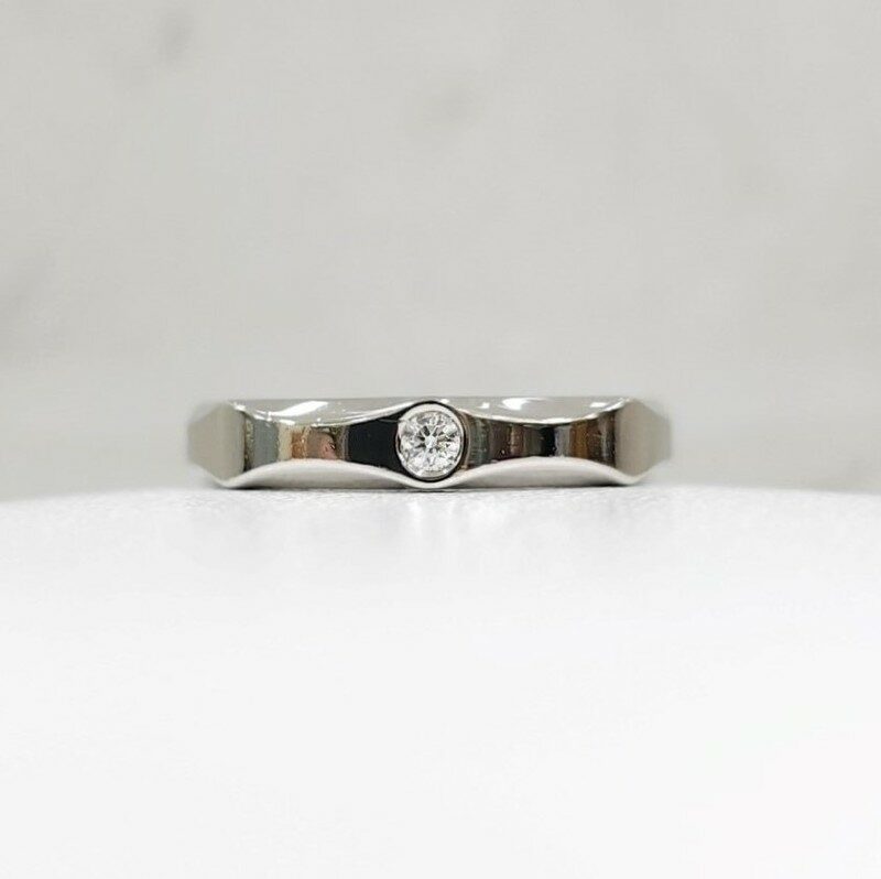 [럭스유] 불가리 다이아 1P 인피니토 웨딩밴드 링 18K 화이트골드 48호 - Bvlgari