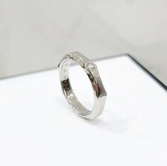 [럭스유] 불가리 다이아 1P 인피니토 웨딩밴드 링 18K 화이트골드 48호 썸네일 3