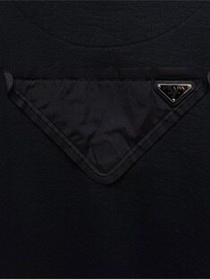 [중고명품/루이스잇] XL / 프라다 블랙 시그녹스 삼각로고 패치 후드 썸네일 3