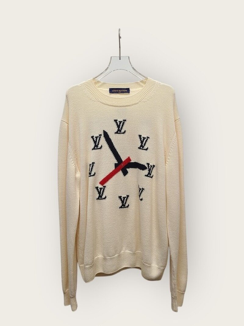 [중고명품/루이스잇] L / 루이비통 아이보리 클락 인타르시아 풀오버 니트 - Louis Vuitton