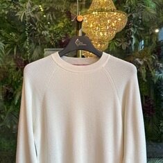 브루넬로 쿠치넬리 남성 니트 리브드 코튼 화이트 M29400100 CO312 썸네일 1
