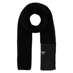 25FW 삼각로고 나일론 포켓 울 머플러 블랙 2FS106 1WTO F0002 썸네일 2