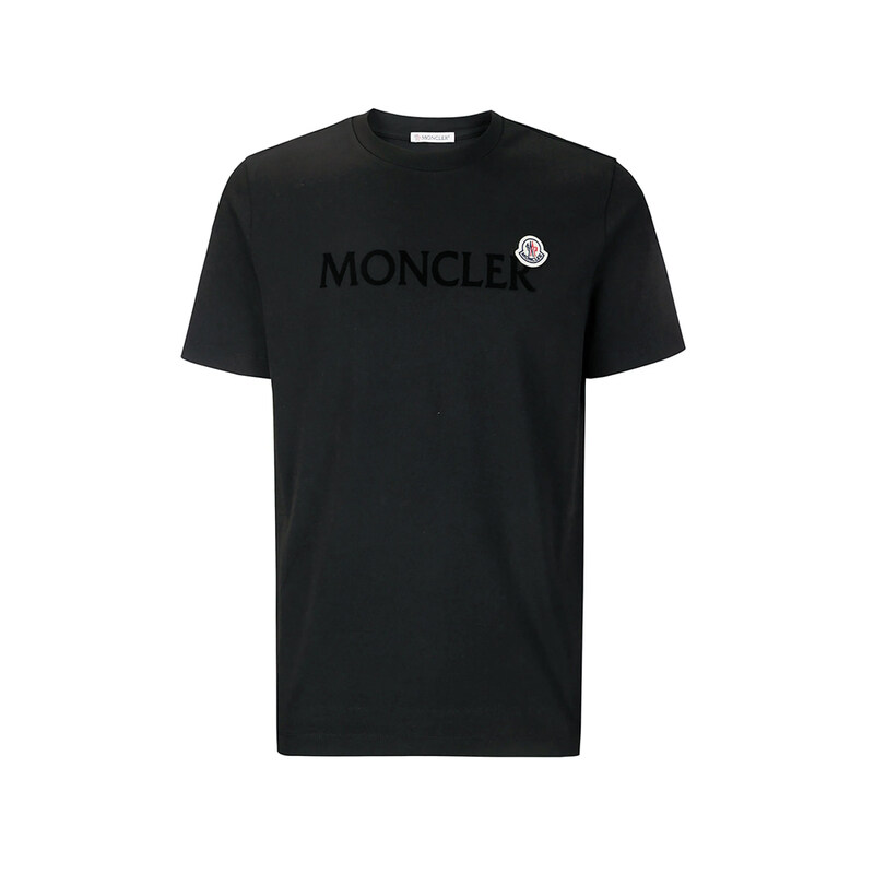 25FW 로고 패치 티셔츠 블랙 8C000 75 8390T 999 - Moncler