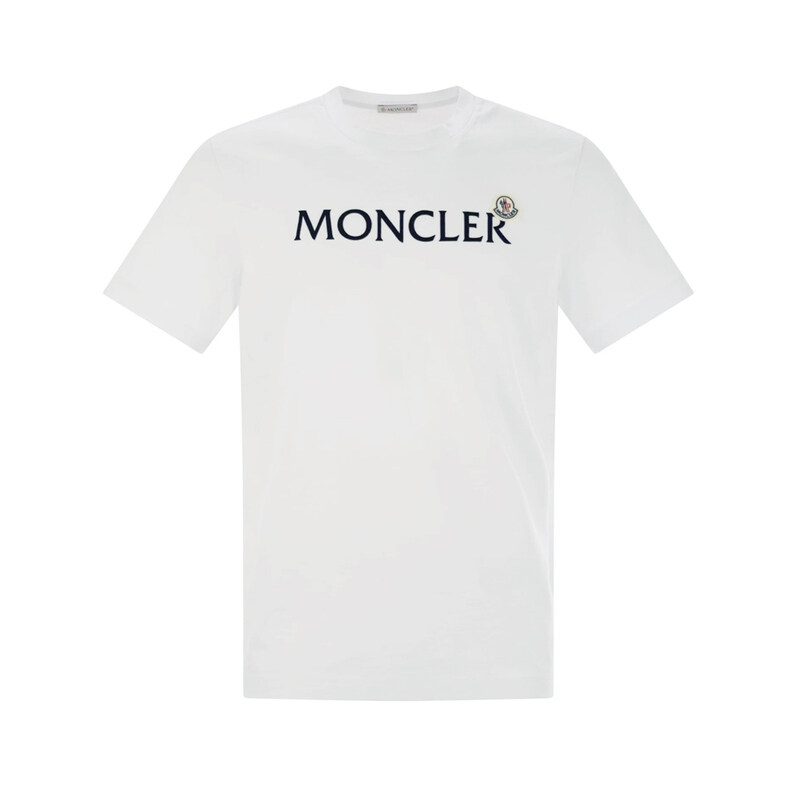 25FW 로고 패치 티셔츠 화이트 8C000 75 8390T 001 - Moncler