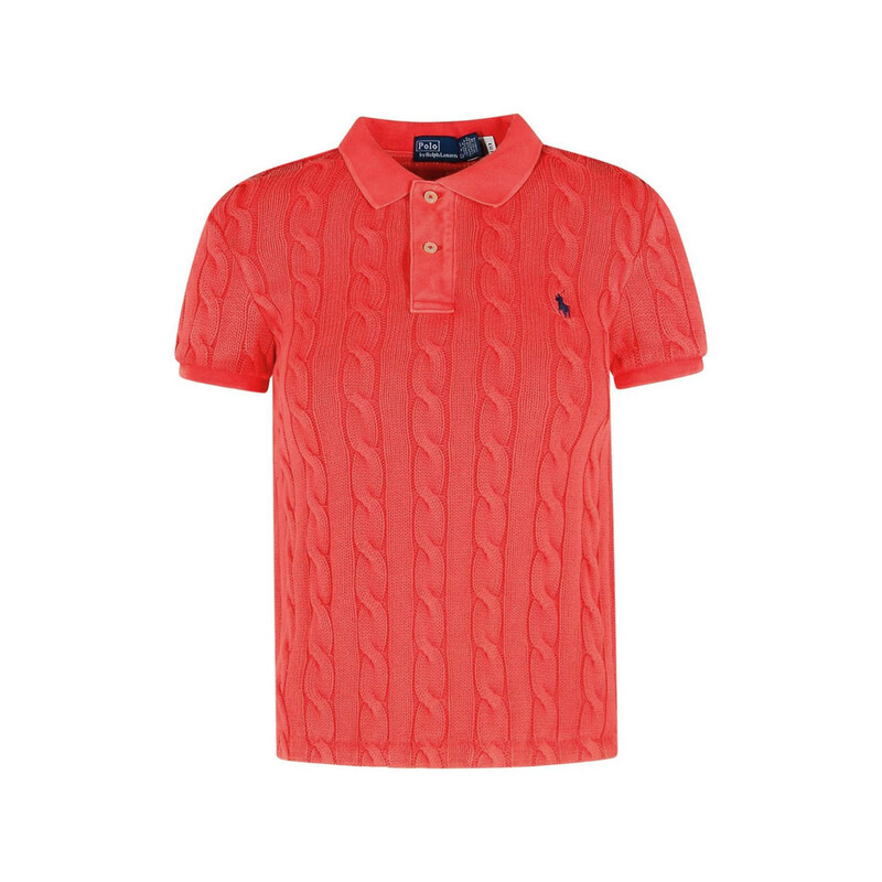 25FW 포니 자수 케이블 클래식 카라 니트 레드 211943010 005 - Polo Ralph Lauren