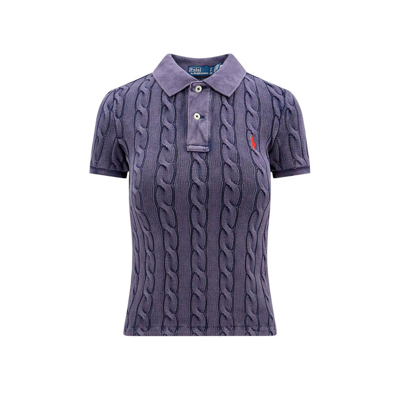 25FW 포니 자수 케이블 클래식 카라 니트 퍼플 211943010 002 - Polo Ralph Lauren