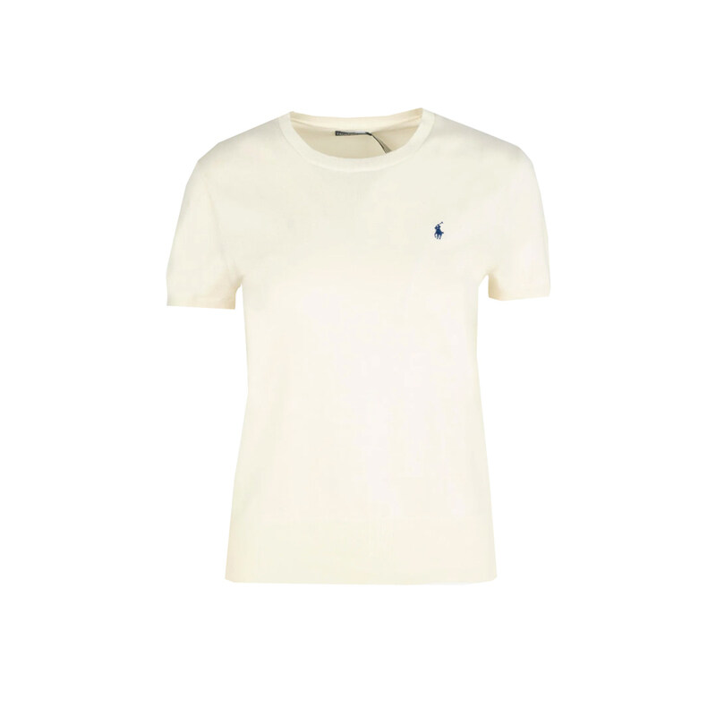 25FW 네이비 포니 자수 클래식 숏슬리브 니트 크림 211891673 001 - Polo Ralph Lauren