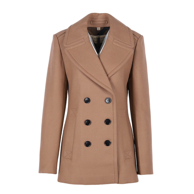 버버리 텀블브릿지 울 캐시미어 하프코트 카멜 80364031 - Burberry