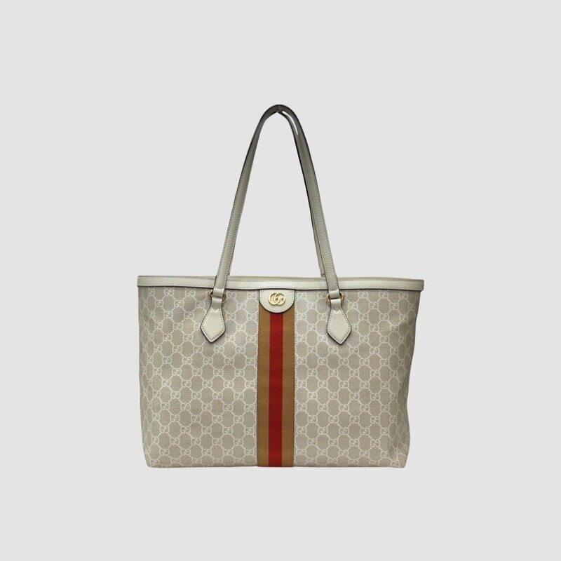 구찌 GG 슈프림 오피디아 웹 토트백 미디엄 베이지 631685 - Gucci