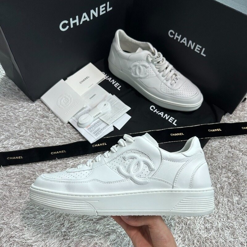 샤넬 CC 로고 샤포스 스니커즈 - Chanel