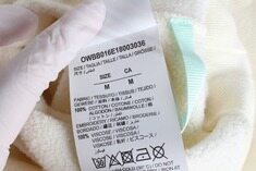 오프화이트 자수 백로고 크롭후드 크림 M(55) 썸네일 6