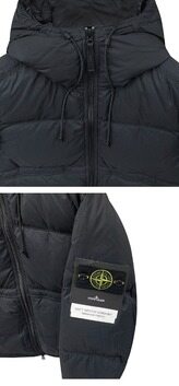 [스톤아일랜드] 25FW 와펜패치 드로우스트링 후드 패딩 재킷 블랙 남성 패딩 K2S154100019 S0182 V0029 / TLS 썸네일 4