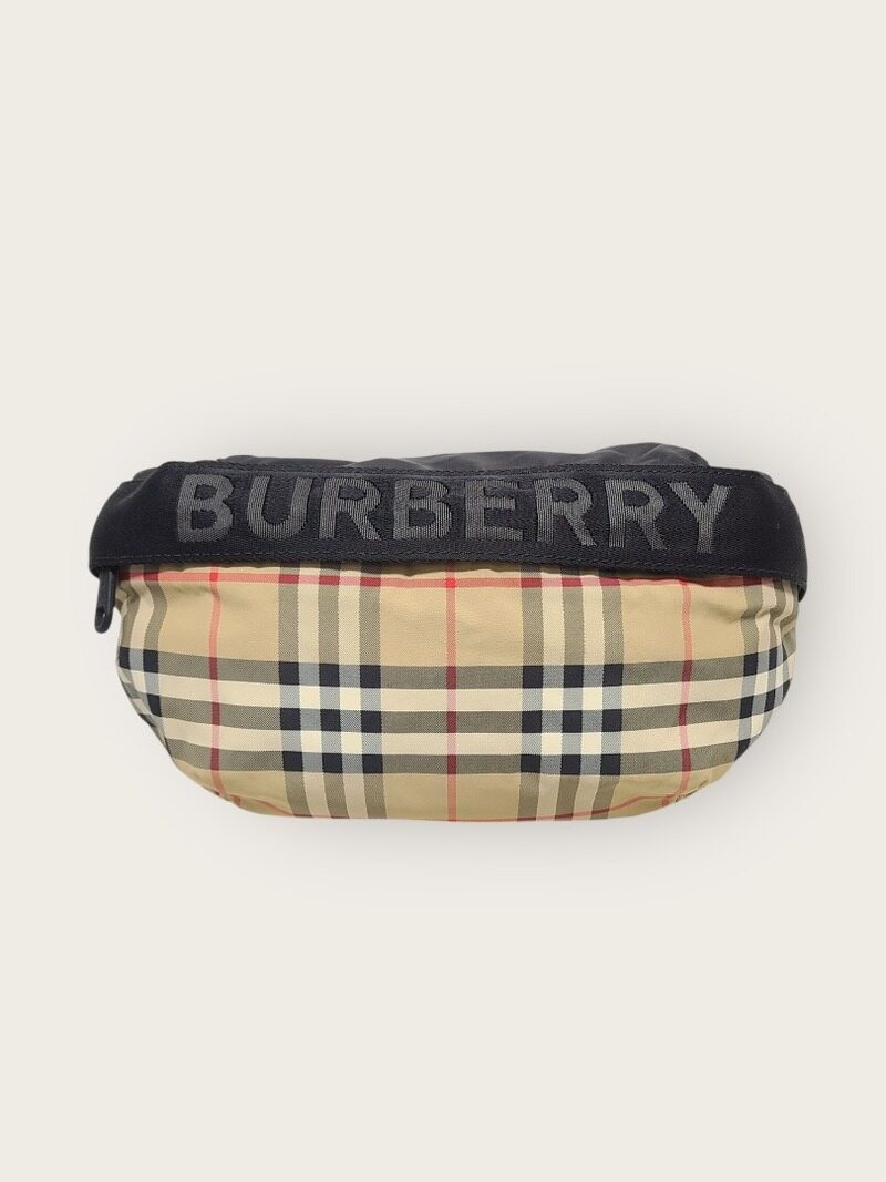 [중고명품/루이스잇] 버버리 빈티지체크 로고 밴딩 힙색 범백 - Burberry