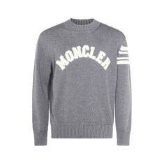 몽클레어 25FW 부클 레터링 로고 패치 니트 그레이 9C000 09 M1367 930 썸네일 1