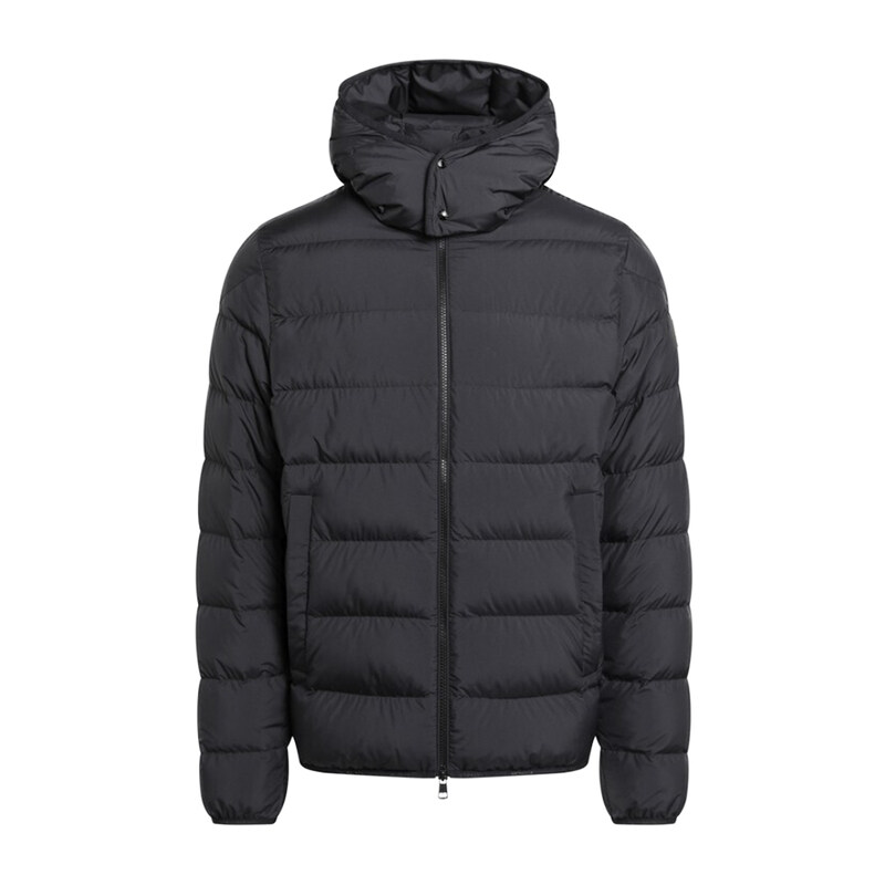 25FW 몬트브로크 MONTBROCQ 로고 패치 후드 패딩 자켓 블랙 1A002 24 597YW 999 - Moncler