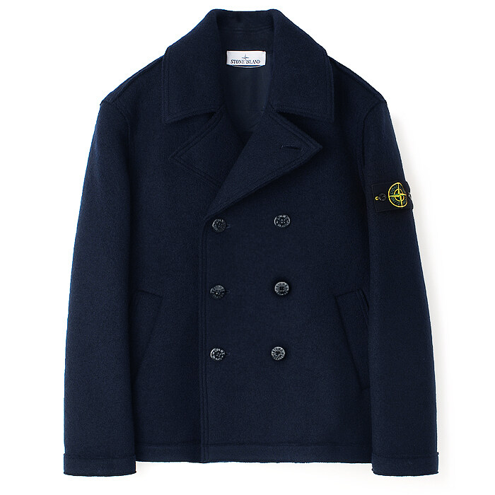 25FW 스톤 와펜 울 피코트 네이비 K2S155100059 S0IN1 V0020 - Stone Island