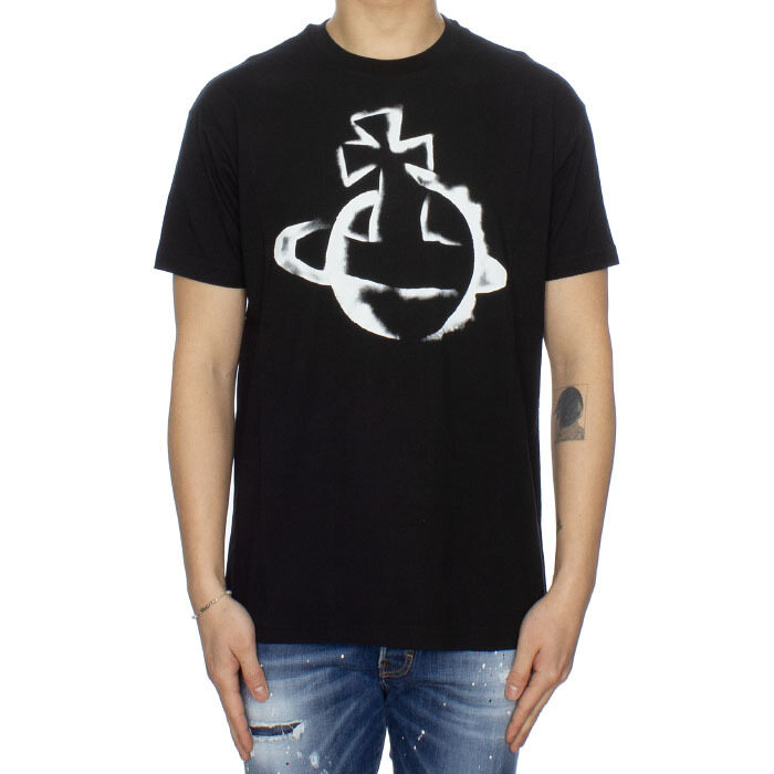 비비안 웨스트우드 스탠실 ORB 클래식 티셔츠 3G010033 J001M N401 - Vivienne Westwood