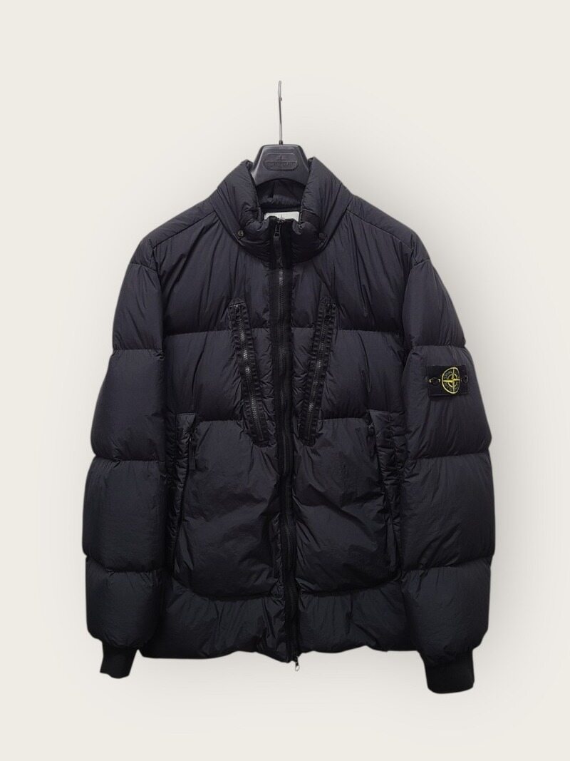 [중고명품/루이스잇] XL / 스톤아일랜드 블랙 크링클랩스 논후드 패딩점퍼 - Stone Island