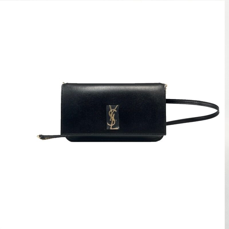 생로랑 모노그램 카프스킨 폰 홀더 블랙 금장 635095 - Saint Laurent