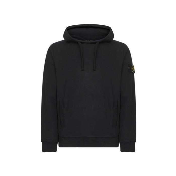 스톤아일랜드 브러쉬드 오가닉 플리스 후드 티셔츠 블랙 6100029 S0A20 V0029 - Stone Island